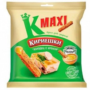 «Кириешки Maxi», сухарики со вкусом «Холодец с хреном» и с горчичным соусом Heinz, 75 г