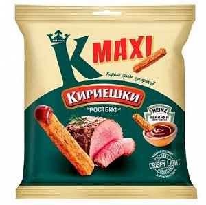 «Кириешки Maxi», сухарики со вкусом «Ростбиф» и с соусом терияки Heinz, 75 г