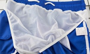 Мужские спортивные шорты, с белым кантом, цвет синий