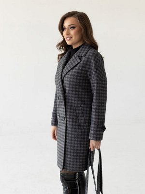 Пальто женское демисезонное 22970 (черно-серый)