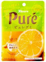Kanro Pure жевательный мармелад, Лимон 56 гр., 1*6шт*12бл.Арт-58626