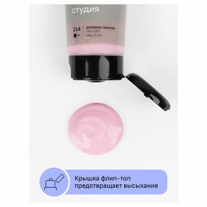 Краска акриловая РОЗОВАЯ СВЕТЛАЯ Гамма "Студия", 75мл, пластиковая туба