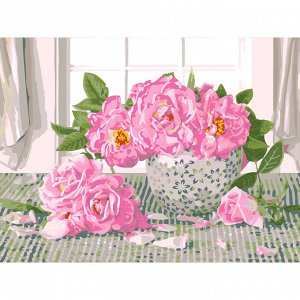 Картина по номерам на картоне ТРИ СОВЫ ""Садовые розы"", 30*40, с акриловыми красками и кистями
