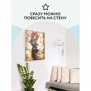 Картина по номерам на холсте ТРИ СОВЫ ""Самурай"", 40*50, с акриловыми красками и кистями