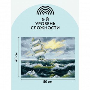 Картина по номерам на холсте ТРИ СОВЫ ""Шторм"", 40*50см, с акриловыми красками и кистями