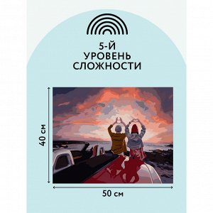 Картина по номерам на холсте ТРИ СОВЫ ""Прекрасный вид"", 40*50, с акриловыми красками и кистями