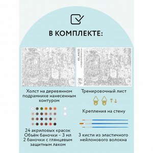 Картина по номерам на холсте ТРИ СОВЫ ""Сладкие абрикосы"", 30*40, с акриловыми красками и кистями