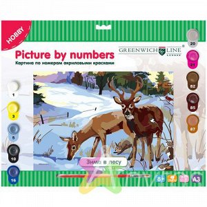 Картина по номерам А3 "Зима в лесу" с акриловыми красками: KT_10019 штр.: 4680211080198, Похожие товары