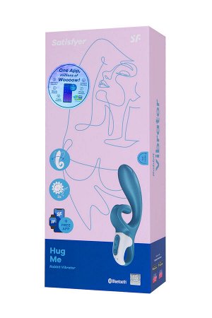 Нереалистичный вибратор Satisfyer Hug me, силикон, синий