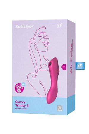 Вакуум-волновой бесконтактный стимулятор клитора Satisfyer Curvy Trinity 3, силикон, красный