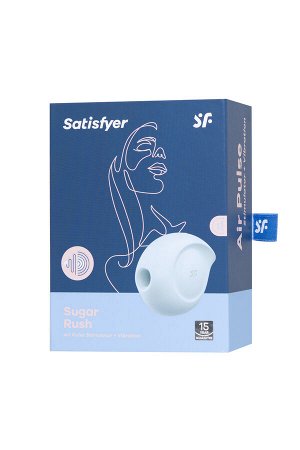 Вакуум-волновой бесконтактный стимулятор клитора Satisfyer Sugar Rush, силикон, голубой, 8,2 см