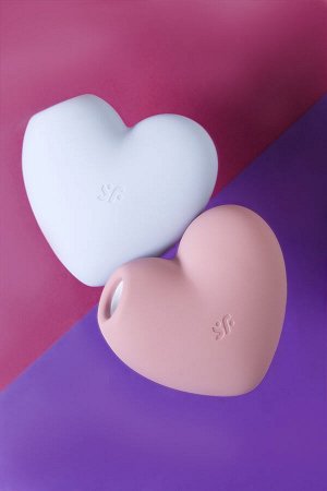 Вакуум-волновой бесконтактный стимулятор клитора Satisfyer Cutie Heart, силикон, голубой