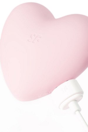 Вакуум-волновой стимулятор клитора с вибрацией Satisfyer Cutie Heart, силикон, розовый, 7,7 см