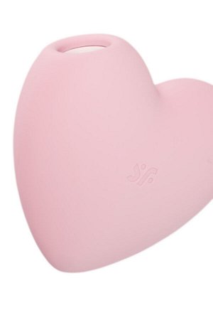 Вакуум-волновой стимулятор клитора с вибрацией Satisfyer Cutie Heart, силикон, розовый, 7,7 см