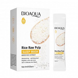 BIOAQUA RICE RAW PULP Ночная маска для лица с экстрактом риса, 4мл*20шт