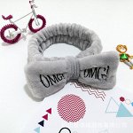 Повязка &quot;бантик&quot; для косметических процедур (серая)