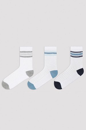Белый - 3 пары носков с мультяшным рисунком для мальчиков