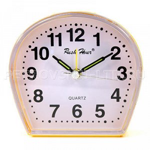 Часы-будильник "Подкова" 9,5х10см пластмассовый корпус (Кита