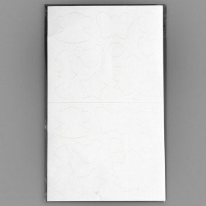 Набор фигурных заплаток ассорти, клеевые, лист 24,5 x 14,5 см, 18 шт, цвет белый
