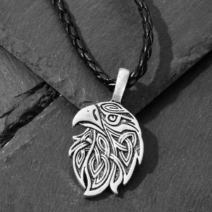 Кулон-оберег «Орёл» защитник, цвет чернёное серебро на чёрном шнурке, 60 см