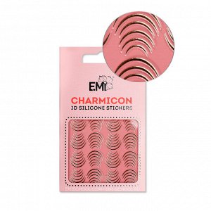 Наклейки для ногтей Charmicon 3D Silicone Stickers №115 Лунулы золото E.mi