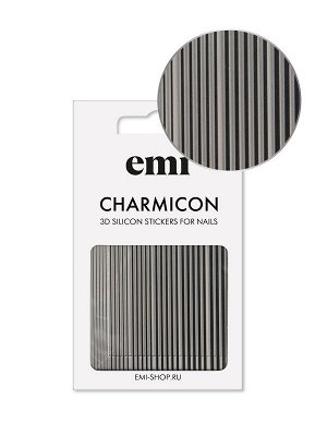 Наклейки для ногтей Charmicon 3D Silicone Stickers №162 Линии черные E.mi
