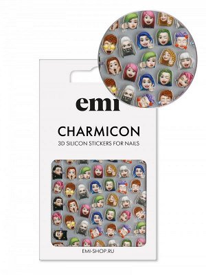 Наклейки для ногтей Charmicon 3D Silicone Stickers №203 Эмоджи E.mi
