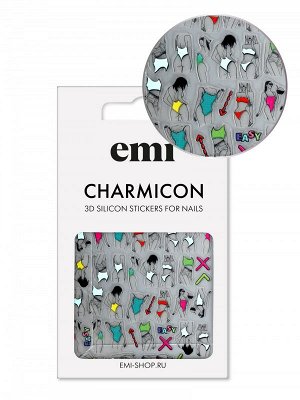 Наклейки для ногтей Charmicon 3D Silicone Stickers №208 Easy-breezy E.mi