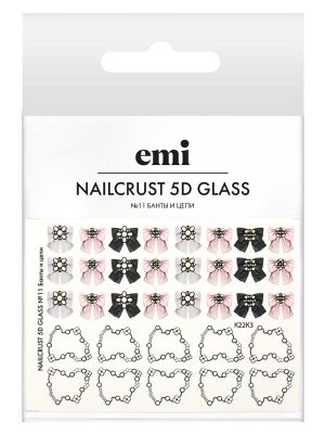 Наклейки для ногтей NAILCRUST 5D GLASS №11 Банты и цепи E.mi