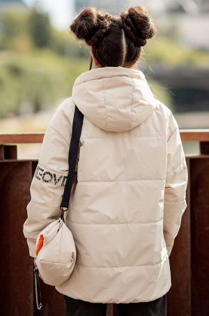 Демисезонная удлиненная куртка для девочки с сумкой-шоппером