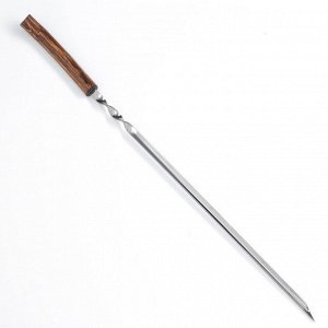 Шампур уголок, с деревянной ручкой  "Эко" рабочая часть - 40 см, 63 х 1.2 см, сталь - 2 мм,