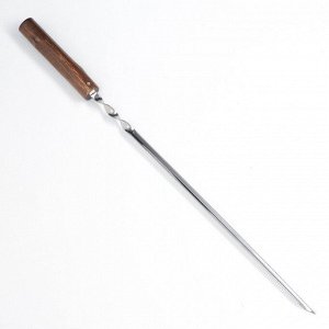 Шампур уголок, с деревянной ручкой "Эко" рабочая часть - 40 см, 63 х 1.2 см, сталь - 2 мм.