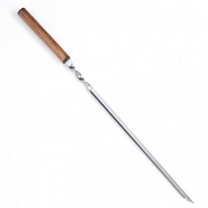 Шампур уголок, с деревянной ручкой  "Эко" рабочая часть - 35 см, 58 х 1.2 см, сталь - 2 мм,