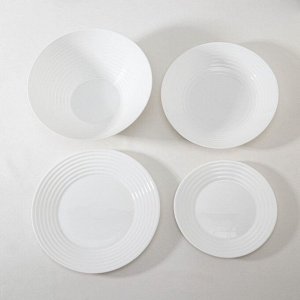 Сервиз столовый Avvir Carve, 19 предметов: салатник 1,6 л, d=23 см, 6 тарелок d=18/23/25 см, цвет белый