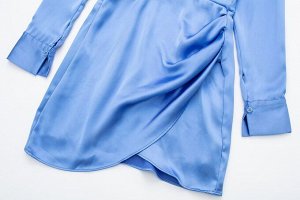 Платье мини голубое