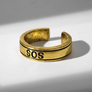Кольцо SOS, цвет золото, безразмерное