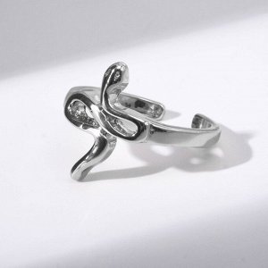 Кольцо "Змея" мини, цвет серебро, безразмерное