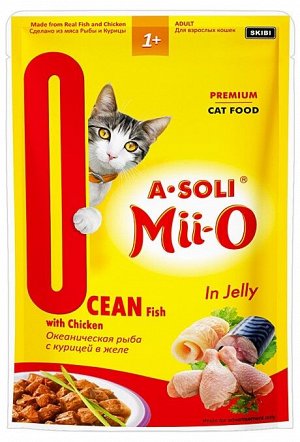 A-Soli Mii-O д/к пауч Океанич.рыба с курицей в желе 80гр