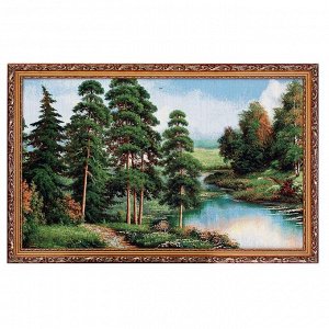 Гобеленовая картина "Сосны у реки" 54*84 см
