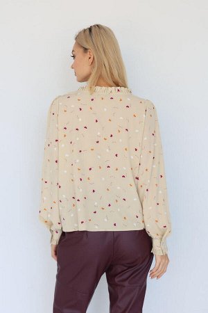 Блузка с декоративными деталями, цвет мультиколор
