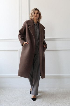 Пальто Oversize, цвет коричнево-бежевый