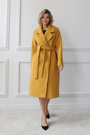 Пальто Oversize, цвет горчичный
