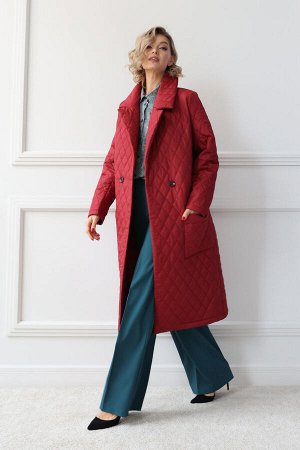 Пальто стёганое на синтепоне, цвет бордовый