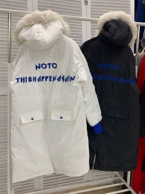 Удлинённая куртка с мехом NOTO белая RH06