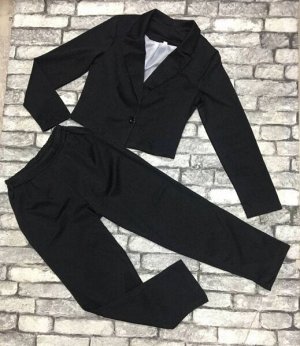 Костюм пиджак и брюки черный OP37