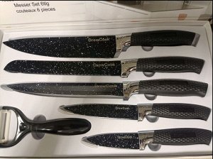 Набор ножей из 6 ти предметов в коробке KITCHEN DROWCOOK
