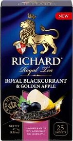 Чай Richard Royal Blackcurrant &amp; Golden Apple  черный сашет  25 пак