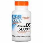 Doctor&#039;s Best, Витамин D3, 125 мкг (5000 МЕ), 720 мягких желатиновых капсул