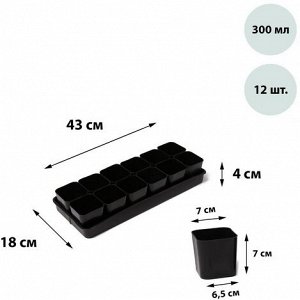 Набор для рассады Ангарск №-1 стаканы 300мл*12шт + поддон