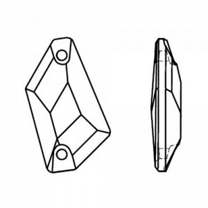 Стразы пришивные де-арт Crystal AB 13х23 мм